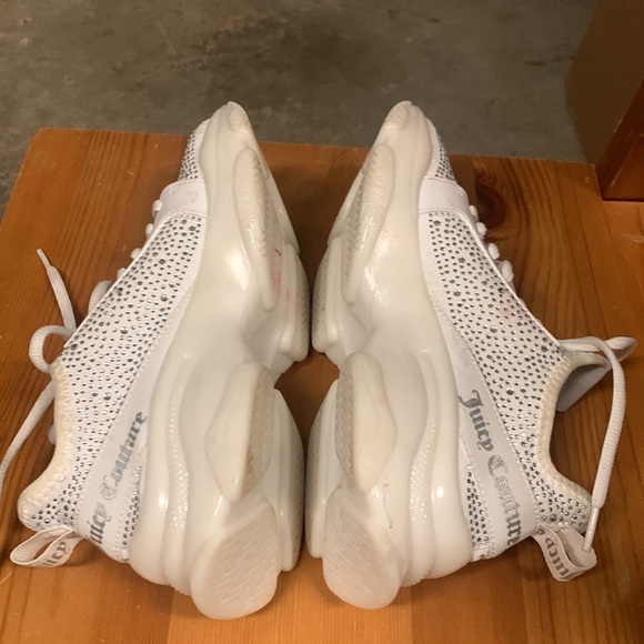 Juicy Couture Adana White Rhinestone Chunky Lace-Up Sneakers Size 6.5 - Picture 14 of 17